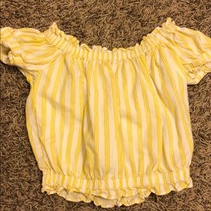 FOREVER 21 YELLOW STRIPED SHIRT